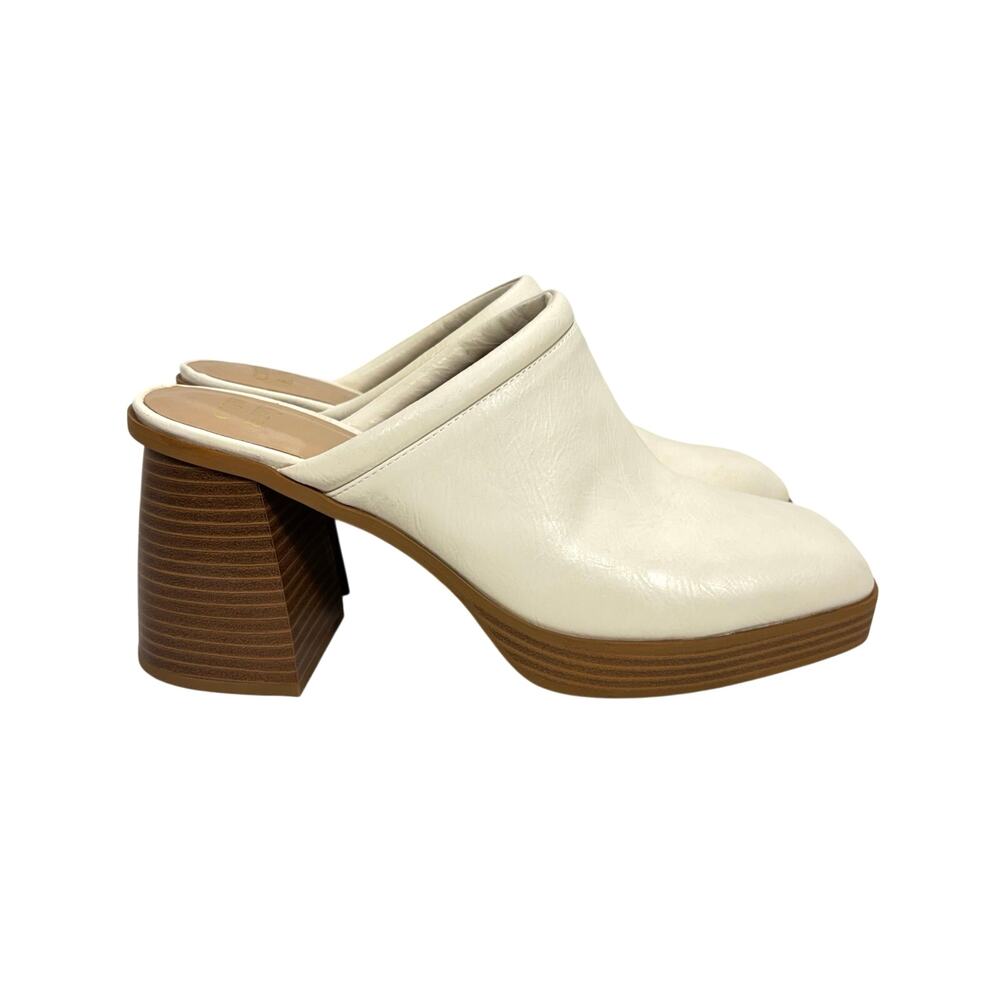 Crown & Ivy Lewis Modern Retro Platform Mules Clogs Square Toe Size 10M